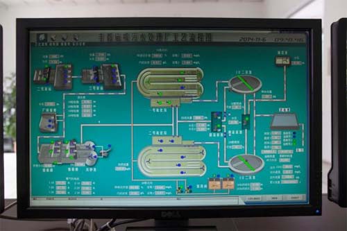 奉都庙嘴污水处理厂工艺流程。许海峰澎湃资料